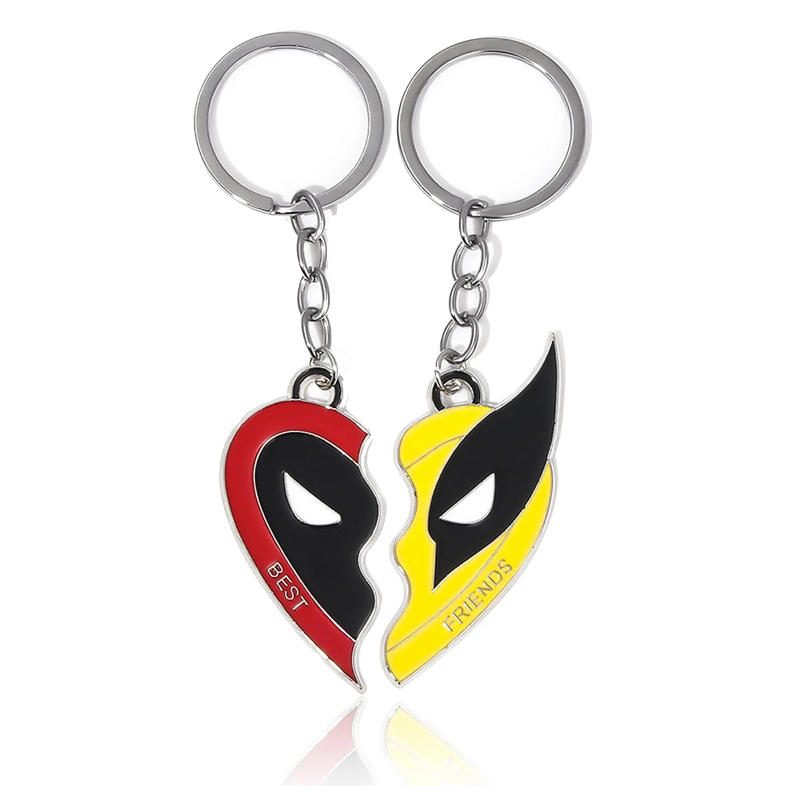 *NEW* Marvel Deadpool & Wolverine Heart-Shaped Best Friend Keychain Se ...